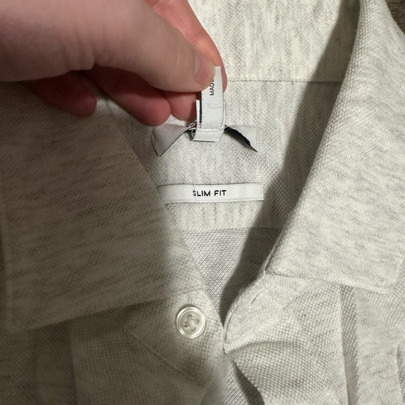 REISS Gosforth Slim Fit Shirt Grey XL NWOT - Picture 5 of 5